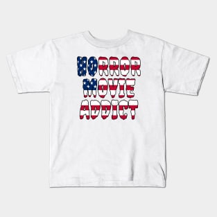 USA Flag Horror Movie Addict Kids T-Shirt